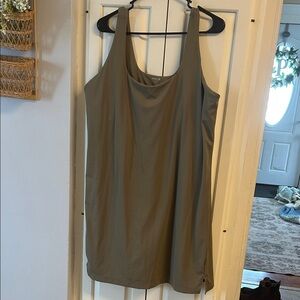 Olive Green Sleeveless Athletic Dress